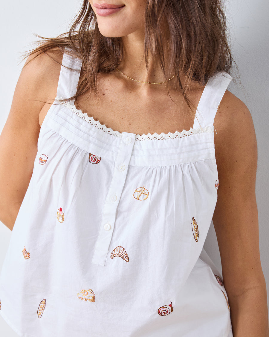 Freshly Baked - Back to Bed Cropped Pant Set - Cloud - Printfresh