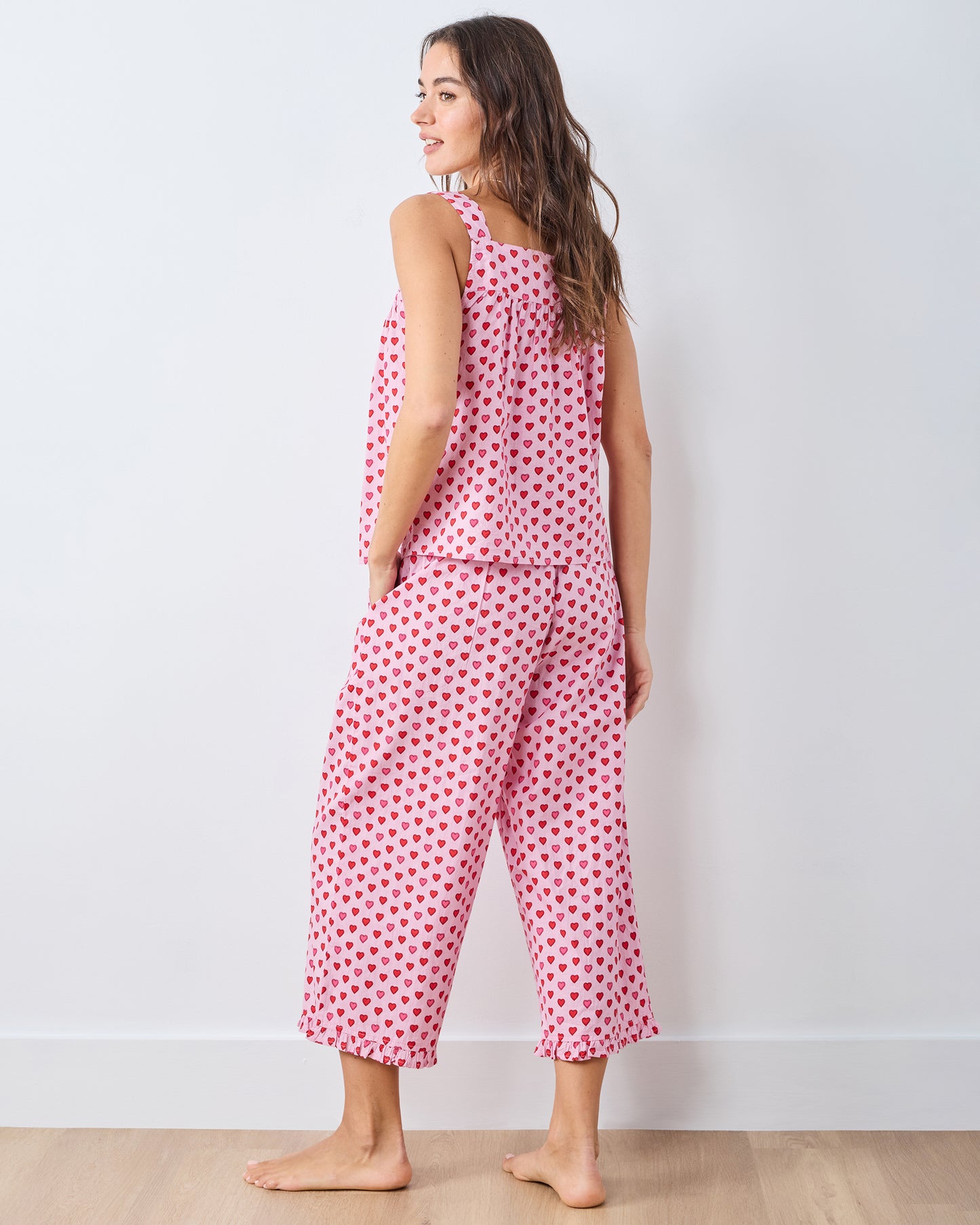 Mini Candy Hearts - Back to Bed Cropped Set - Pink Macaron - Printfresh