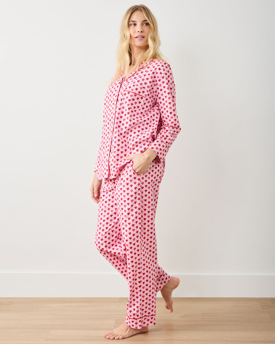 Mini Candy Hearts - Long PJ Set - Pink Macaron - Printfresh