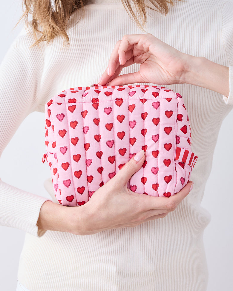 Mini Candy Hearts - Three's Best Pouch Set - Pink Macaron - Printfresh