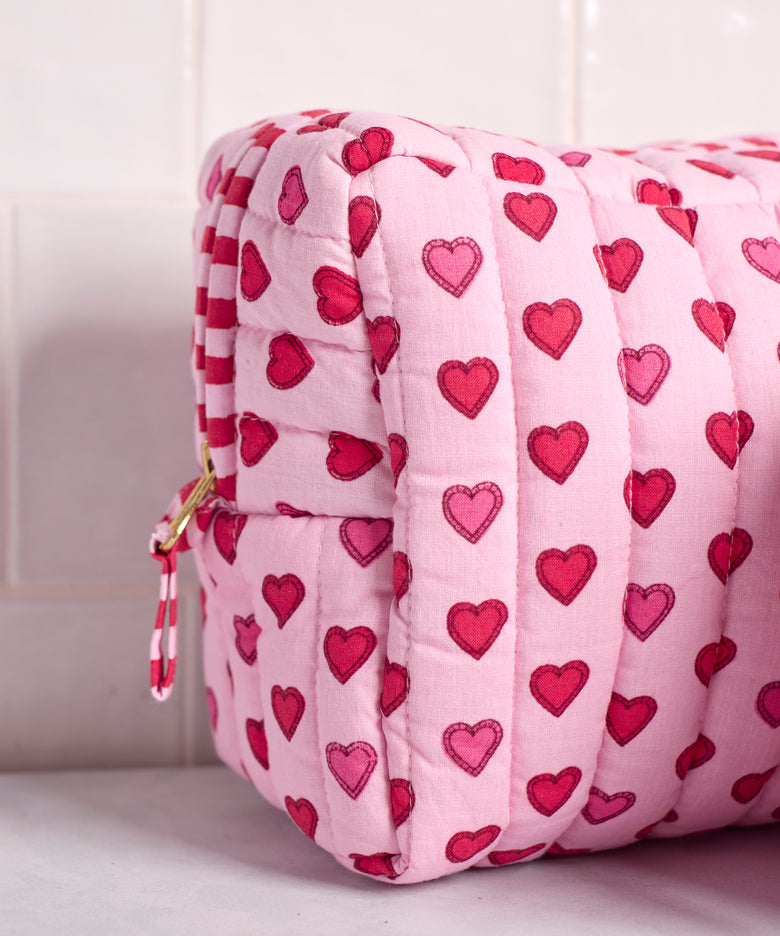 Mini Candy Hearts - Three's Best Pouch Set - Pink Macaron - Printfresh