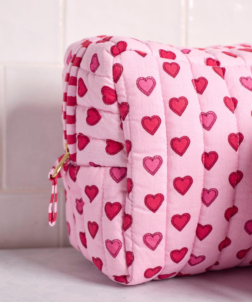 Mini Candy Hearts - Three's Best Pouch Set - Pink Macaron - Printfresh