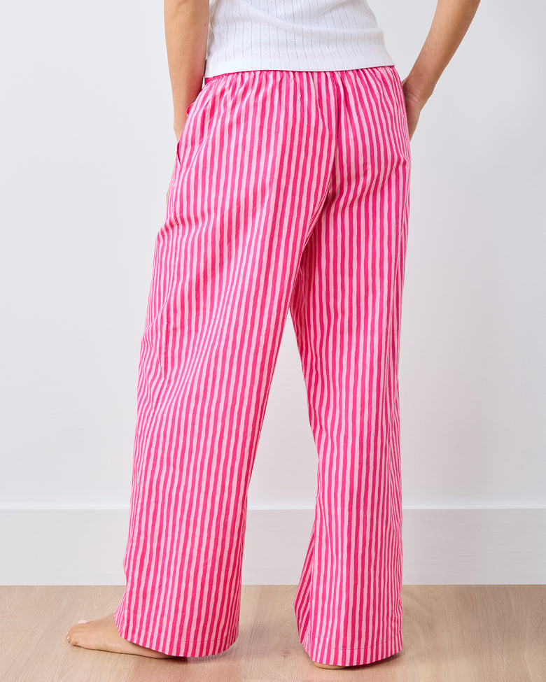 Pink Stripe - Nola PJ Pants - Hot Pink - Printfresh