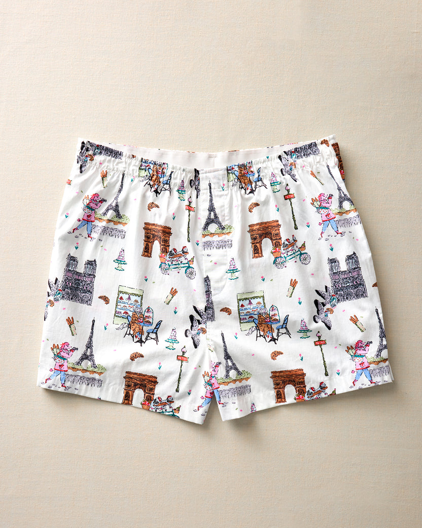 Paris Getaway - Mens Boxer - Cloud - Printfresh