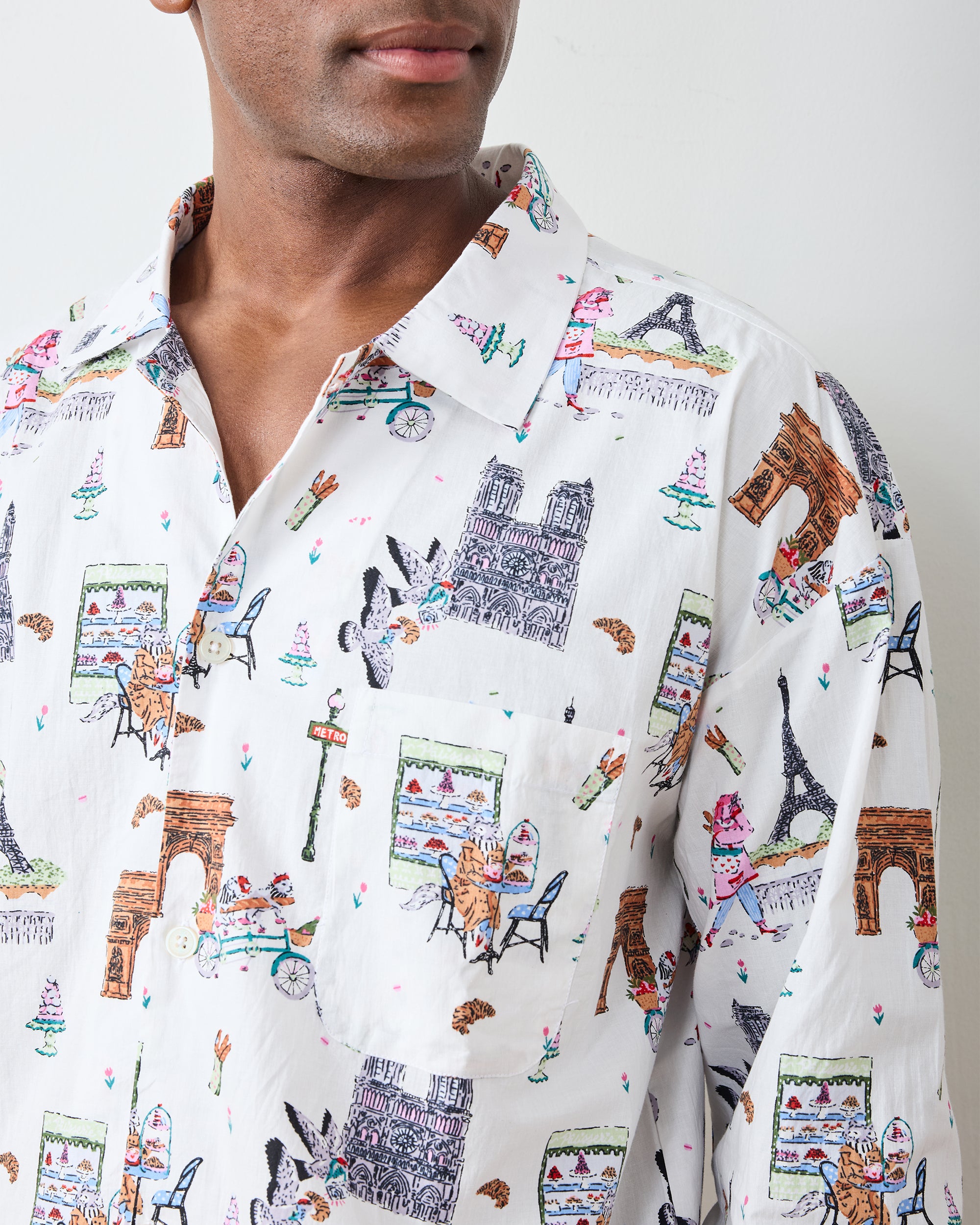 Paris Getaway - Men's Long PJ Set - Cloud – Printfresh