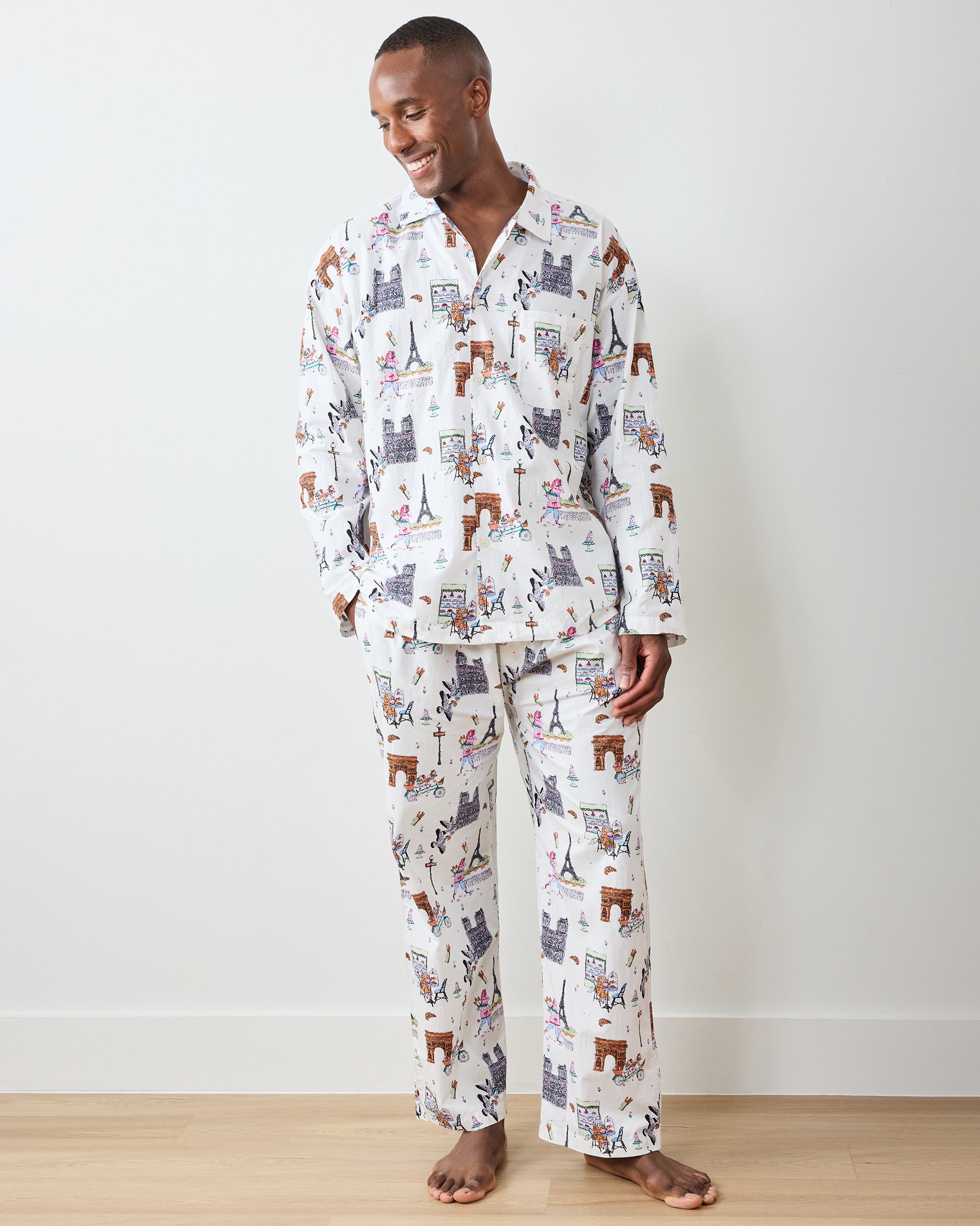 Paris Getaway - Men's Long PJ Set - Cloud – Printfresh