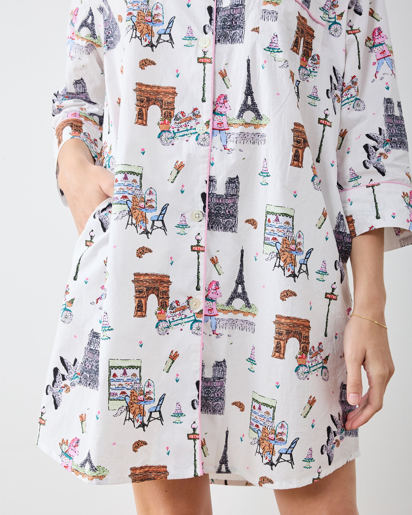 Paris Getaway - Sleep Shirt - Cloud - Printfresh