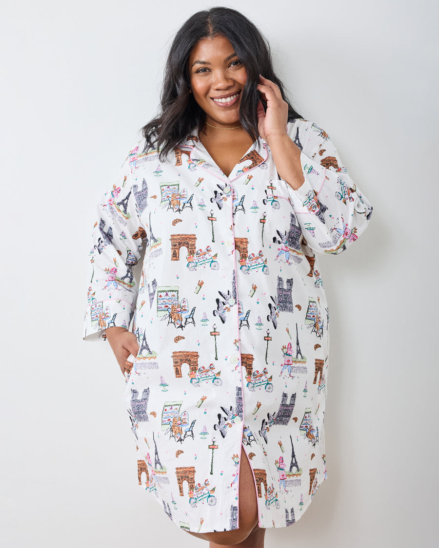 Paris Getaway - Sleep Shirt - Cloud - Printfresh