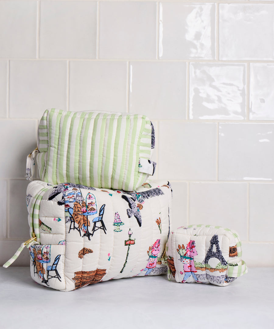 Paris Getaway - Three's Best Pouch Set - Cloud - Printfresh
