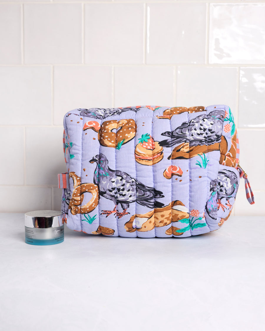 Peckish Pastries - Quilted Pouch - Lavender Lovebird - Printfresh