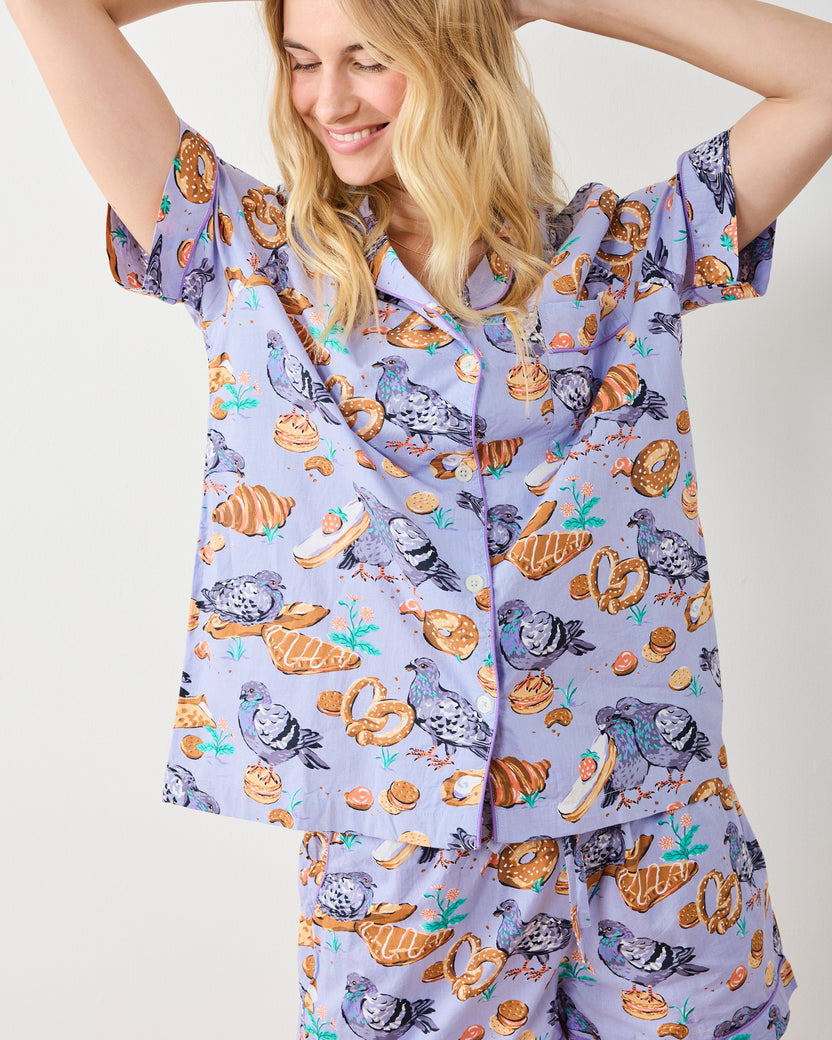 Peckish Pastries - Short PJ Set - Lavender Lovebird - Printfresh