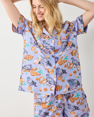 Peckish Pastries - Short PJ Set - Lavender Lovebird
