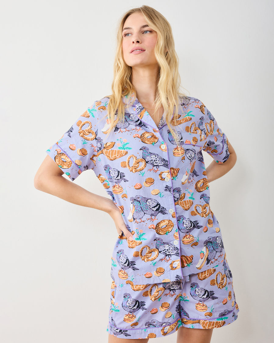 Peckish Pastries - Short PJ Set - Lavender Lovebird - Printfresh