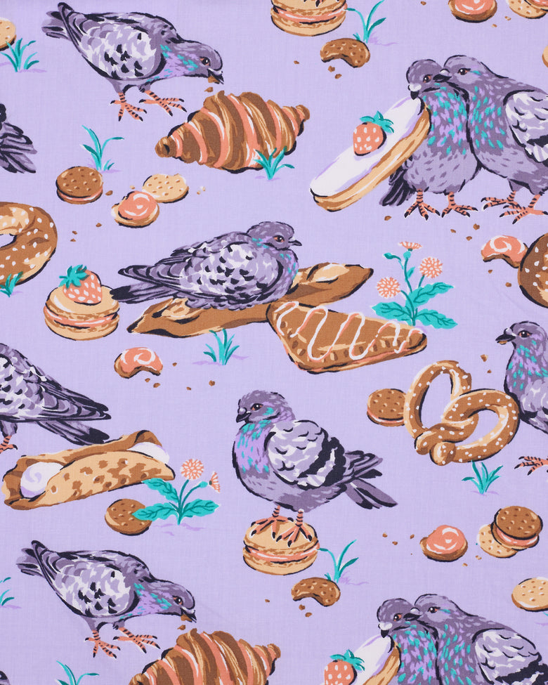 Peckish Pastries - Short PJ Set - Lavender Lovebird - Printfresh