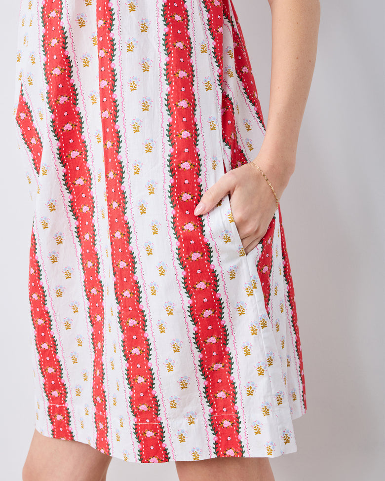 Sweetheart Stripes - Cami Nightgown - Cherry Cola - Printfresh