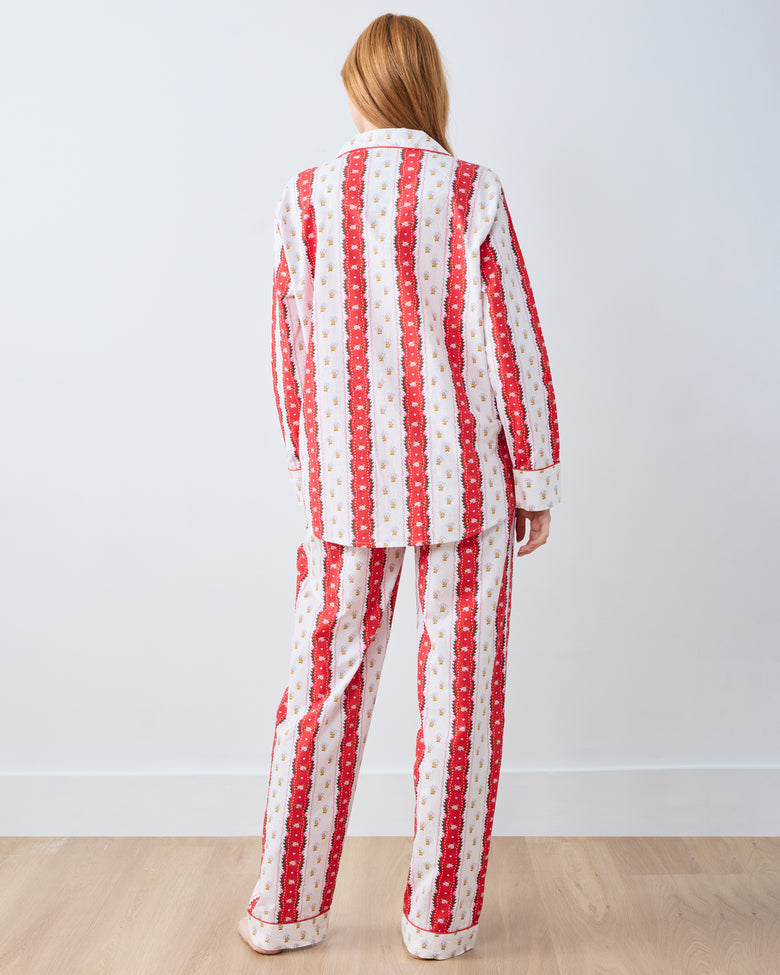 Sweetheart Stripes - Long PJ Set - Cherry Cola - Printfresh