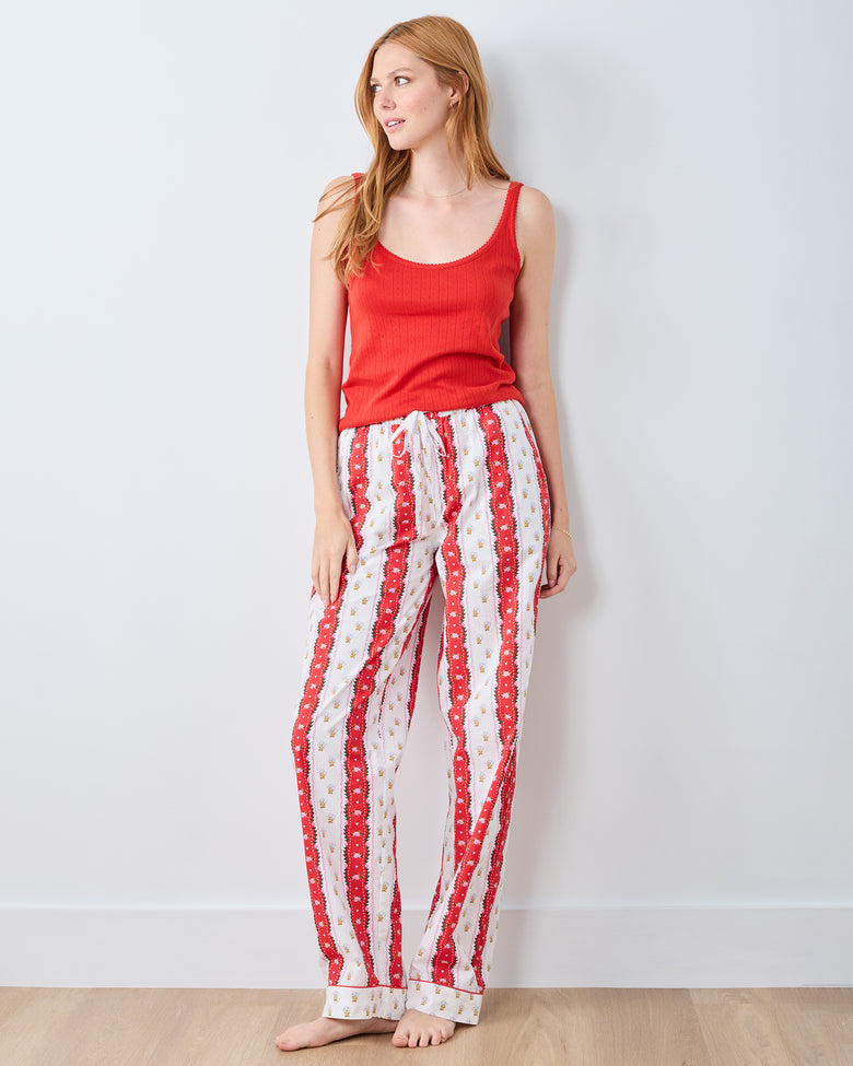 Sweetheart Stripes - PJ Pants - Cherry Cola - Printfresh