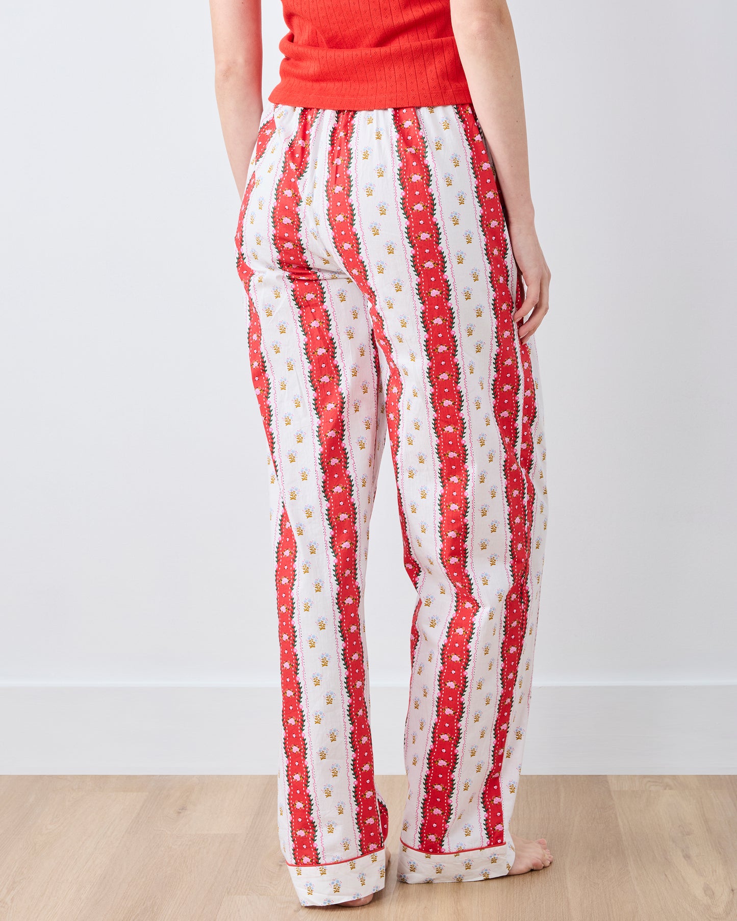 Sweetheart Stripes - PJ Pants - Cherry Cola - Printfresh
