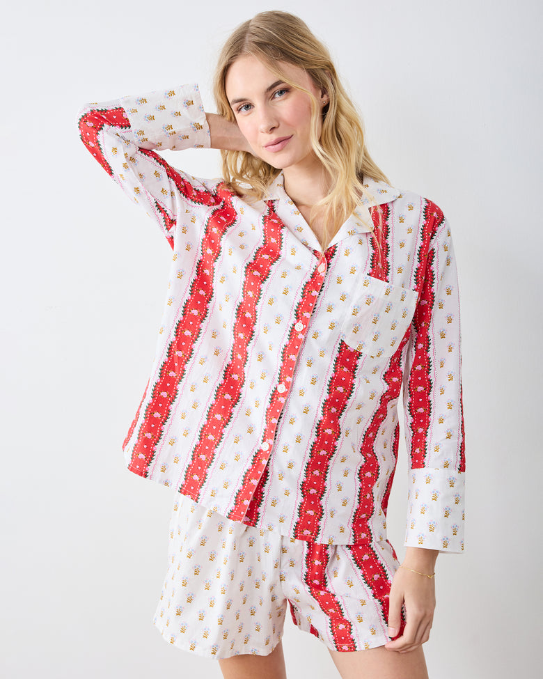 Sweetheart Stripes - Reese Boxer Set - Cherry Cola - Printfresh