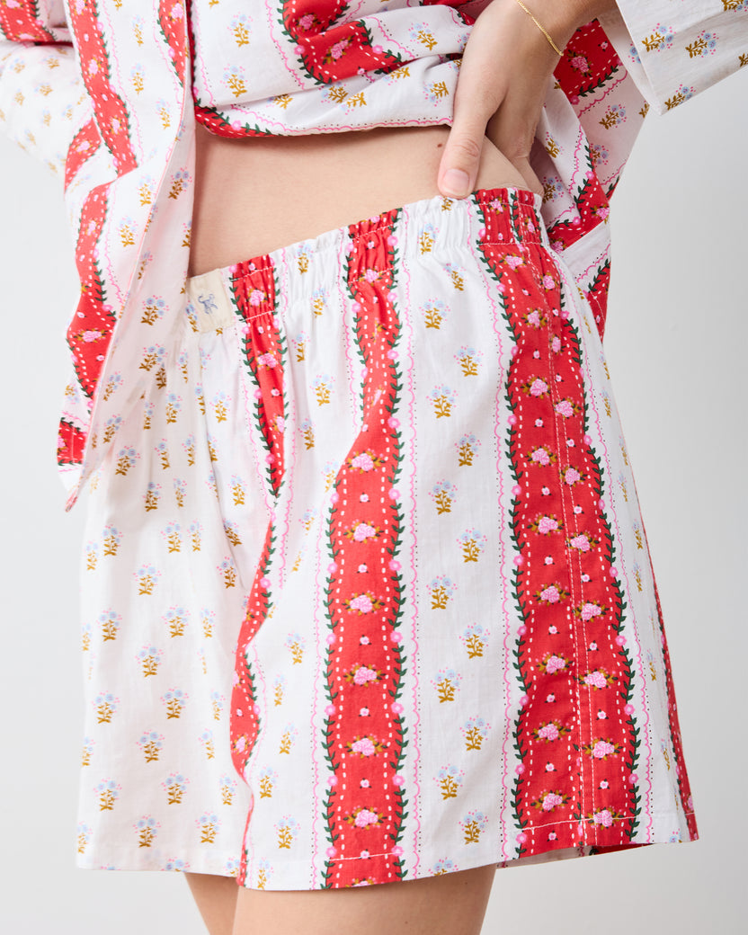 Sweetheart Stripes - Reese Boxer Set - Cherry Cola - Printfresh