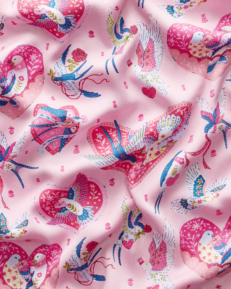Swooning Sparrows - Eco Satin Wildest Dreams Set - Pink Petal - Printfresh