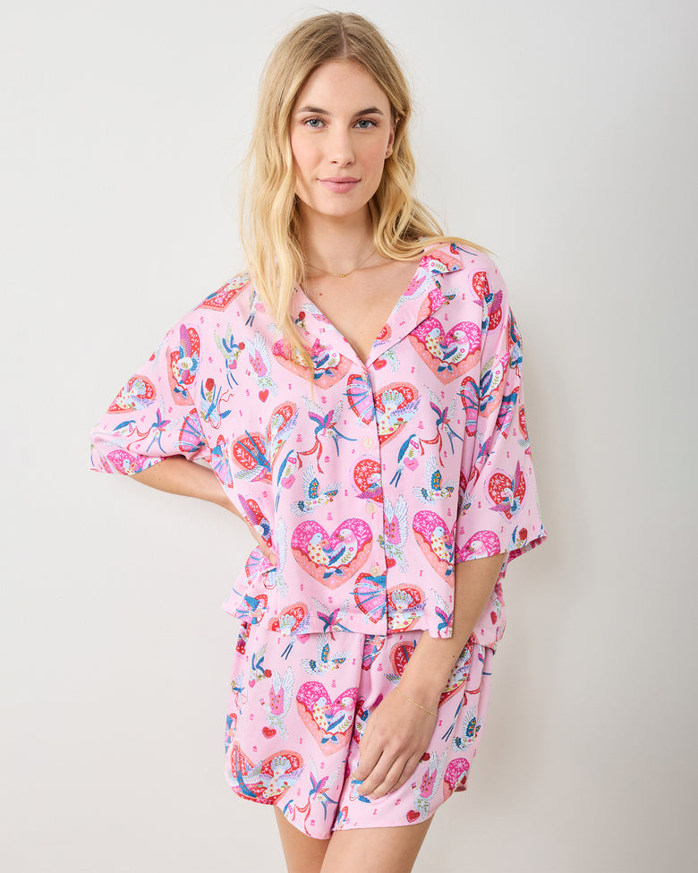 Swooning Sparrows - Eco Satin Sweet Dreams Set - Pink Petal - Printfresh