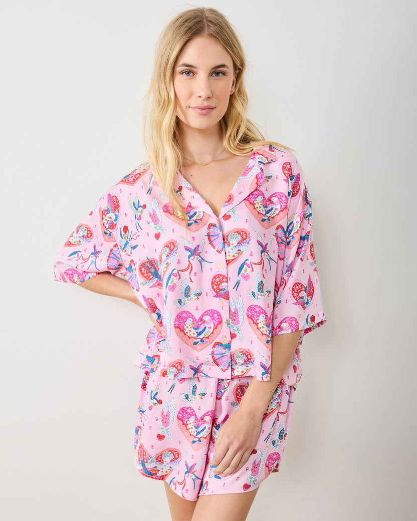 Swooning Sparrows - Eco Satin Sweet Dreams Set - Pink Petal - Printfresh