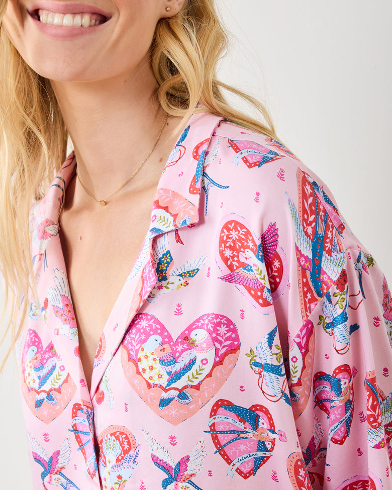 Swooning Sparrows - Eco Satin Sweet Dreams Set - Pink Petal - Printfresh