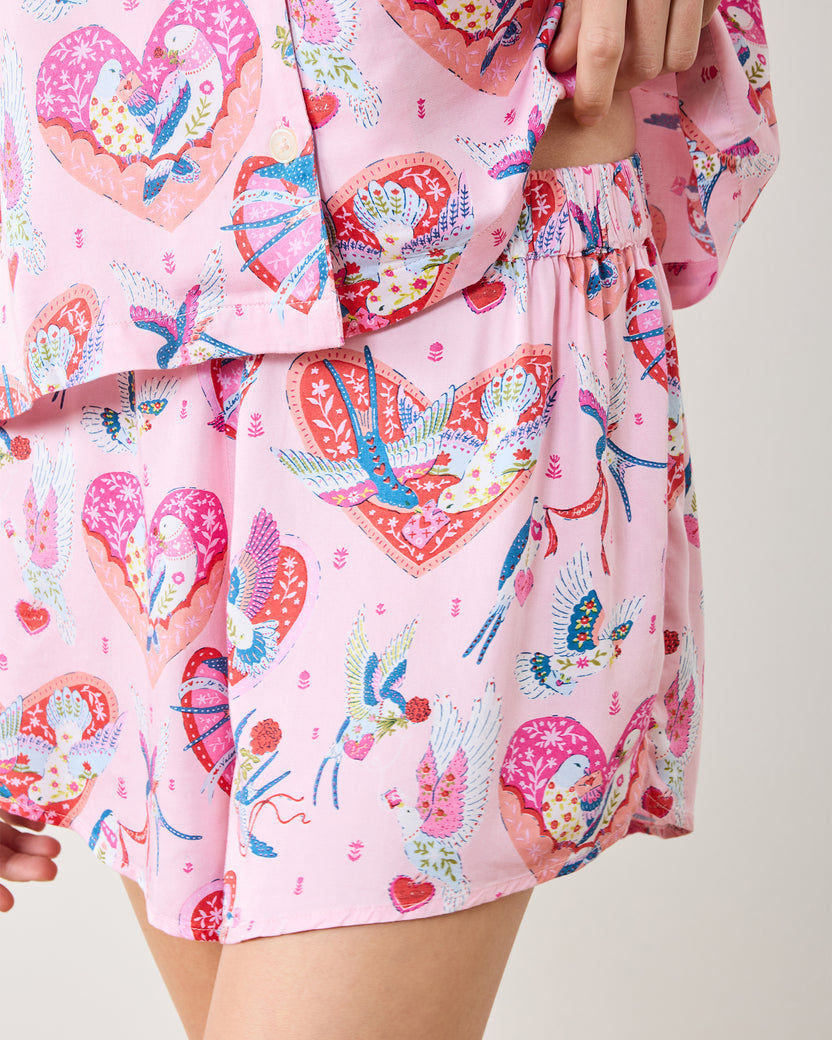 Swooning Sparrows - Eco Satin Sweet Dreams Set - Pink Petal - Printfresh