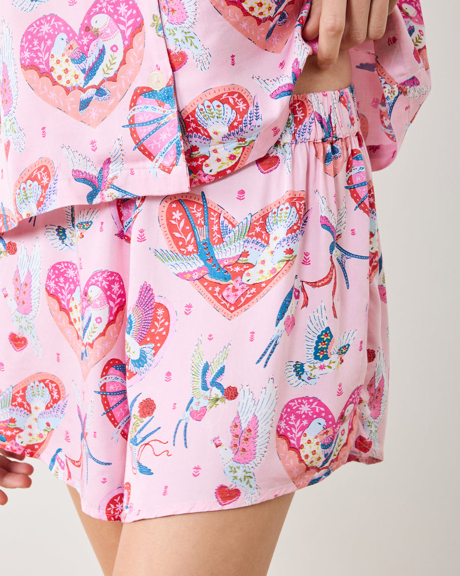 Swooning Sparrows - Eco Satin Sweet Dreams Set - Pink Petal - Printfresh