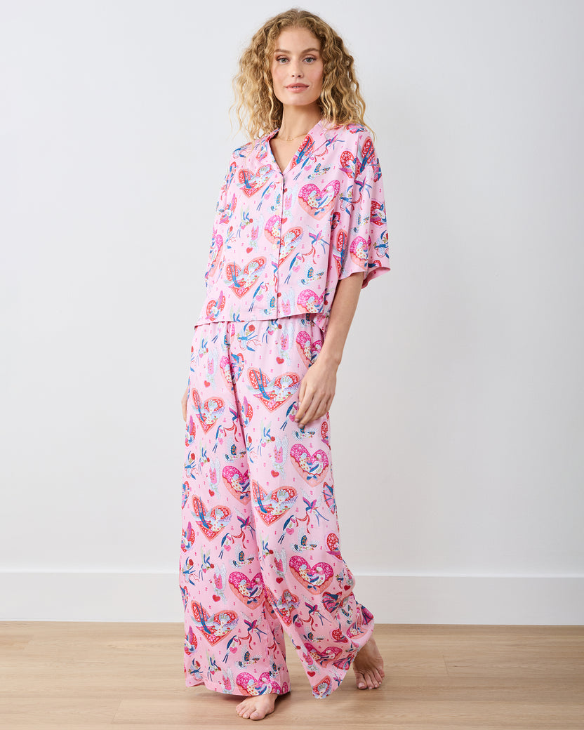 Swooning Sparrows - Eco Satin Wildest Dreams Set - Pink Petal - Printfresh