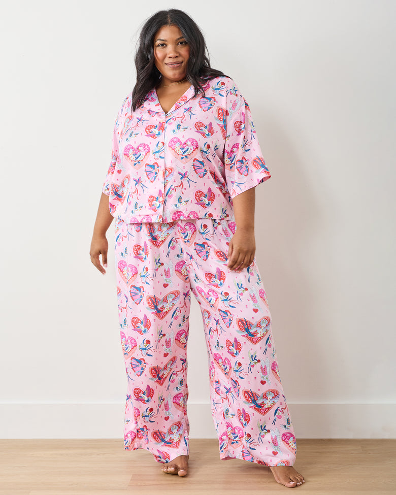 Swooning Sparrows - Eco Satin Wildest Dreams Set - Pink Petal - Printfresh