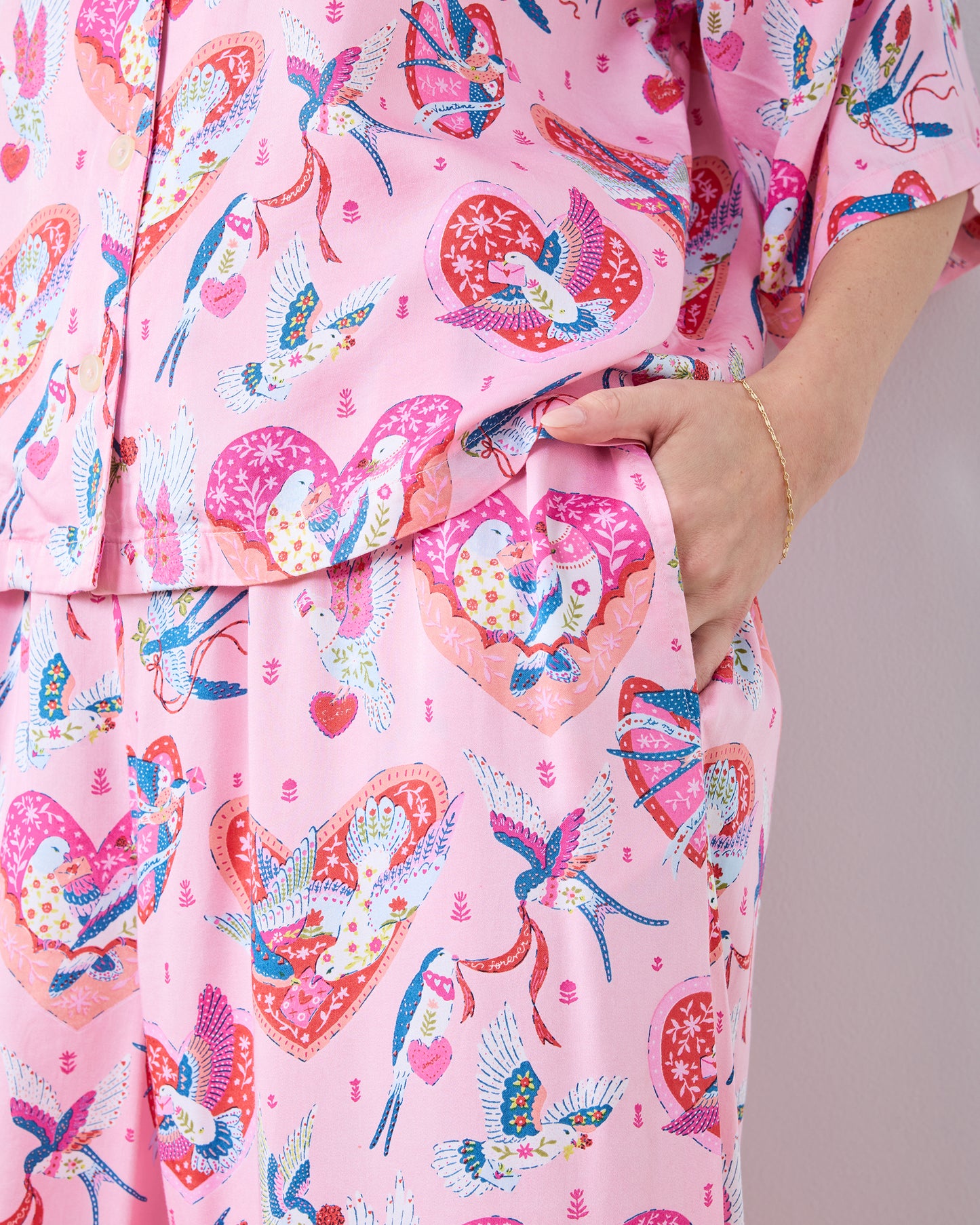 Swooning Sparrows - Eco Satin Wildest Dreams Set - Pink Petal - Printfresh