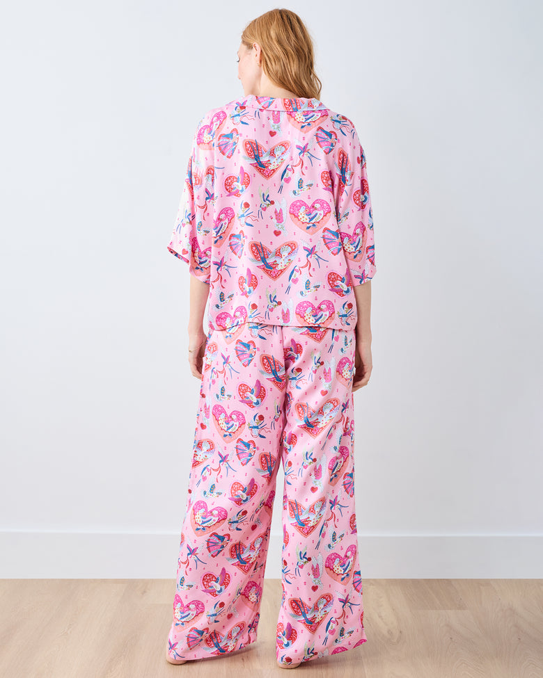 Swooning Sparrows - Eco Satin Wildest Dreams Set - Pink Petal - Printfresh