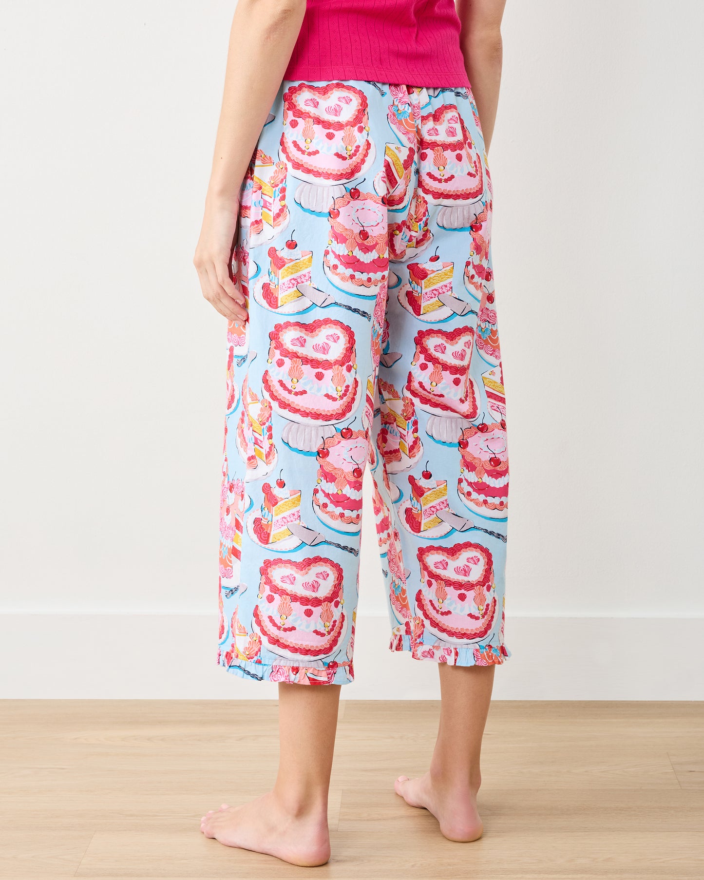 Vintage Cakes - Ruffle Cropped Pants - Blue Buttercream - Printfresh