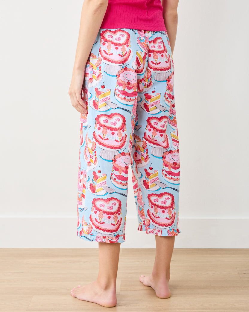 Vintage Cakes - Ruffle Cropped Pants - Blue Buttercream - Printfresh