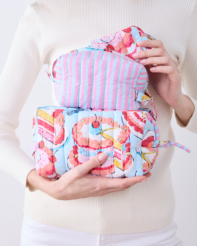 Vintage Cakes - Three's Best Pouch Set - Pale Blue - Printfresh