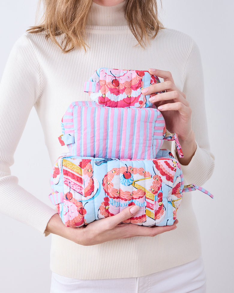 Vintage Cakes - Three's Best Pouch Set - Pale Blue - Printfresh