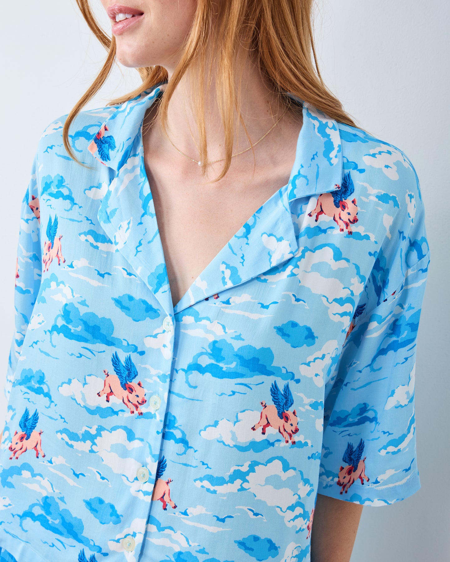 When Pigs Fly - Eco Satin Sweet Dreams Set - Pale Blue - Printfresh