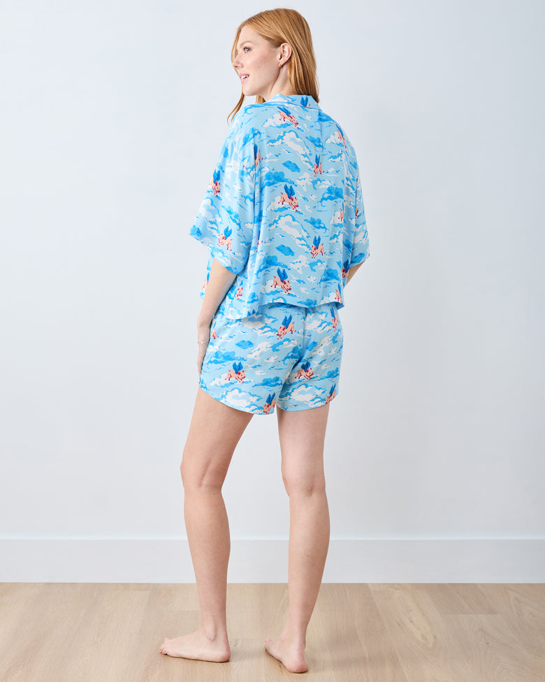 When Pigs Fly - Eco Satin Sweet Dreams Set - Pale Blue - Printfresh