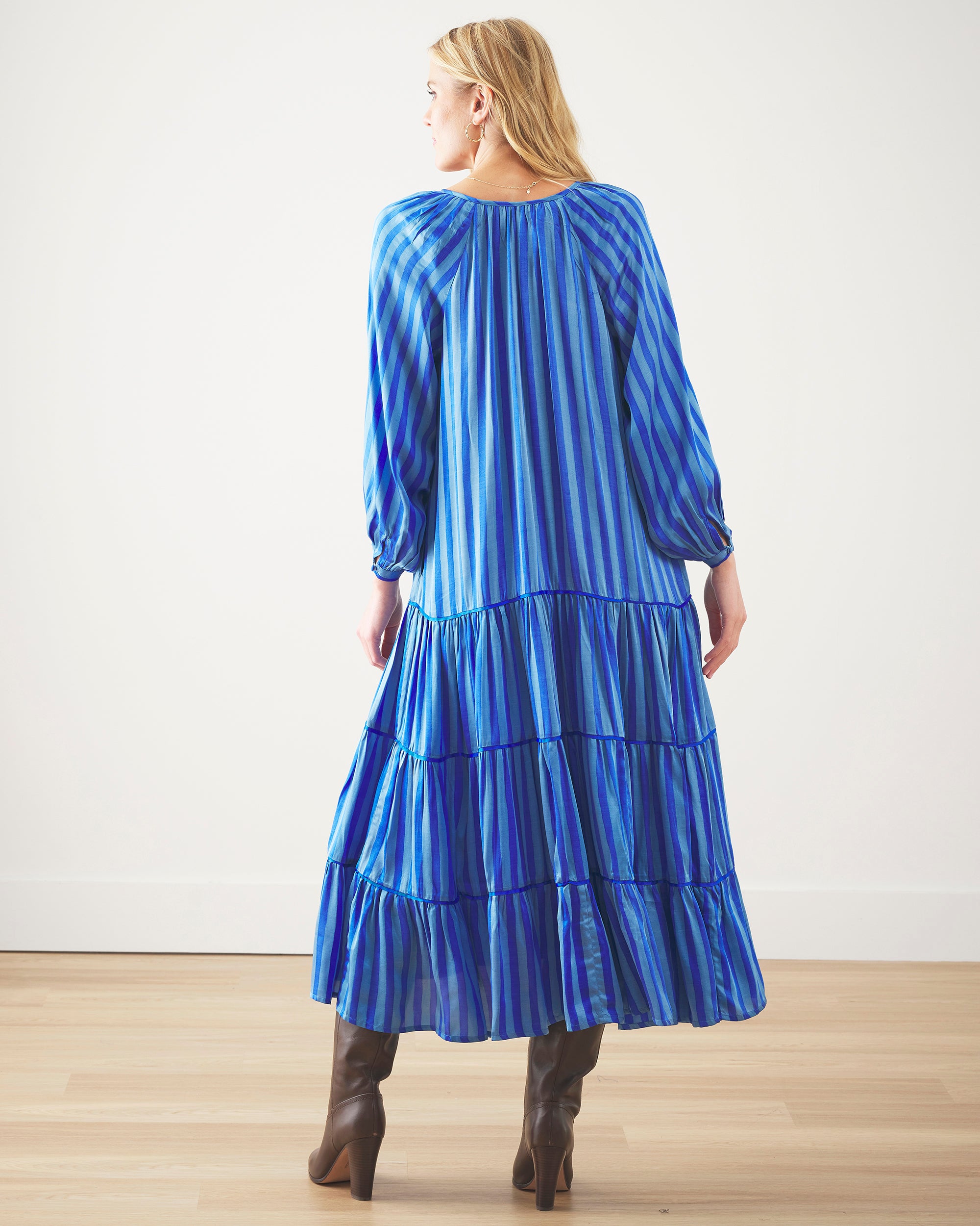 Vintage Stripe - City Lights Dress - Mediterranean Tile - Printfresh