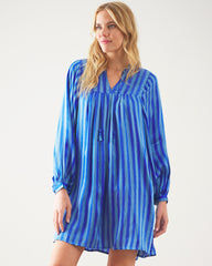 Vintage Stripe - On The Scene Tunic - Mediterranean Tile - Printfresh