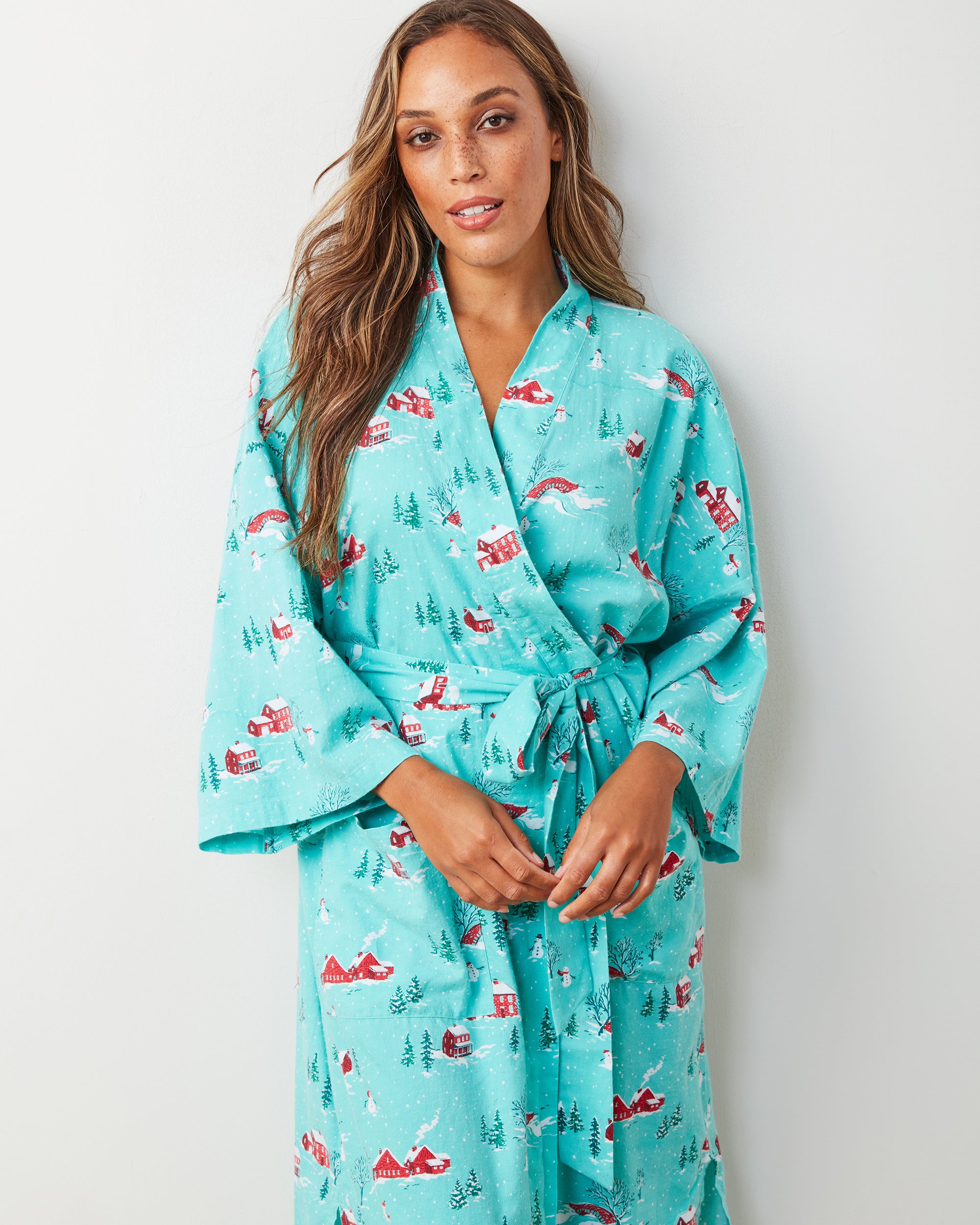 Winter Wonderland - Flannel Robe - Snow Day - Printfresh