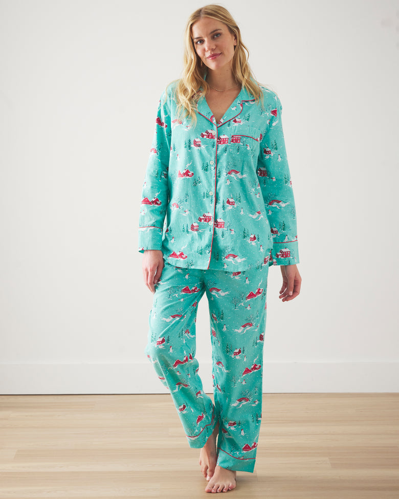 Winter Wonderland - Lightweight Flannel Long PJ Set - Snow Day - Printfresh