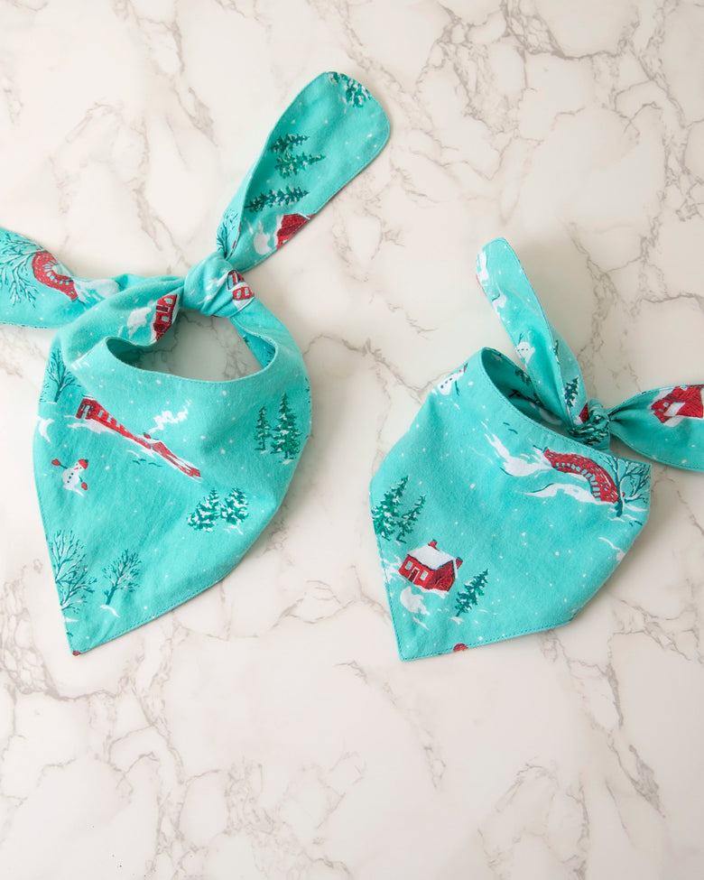 Winter Wonderland - Lightweight Flannel Pet Bandana - Snow Day - Printfresh