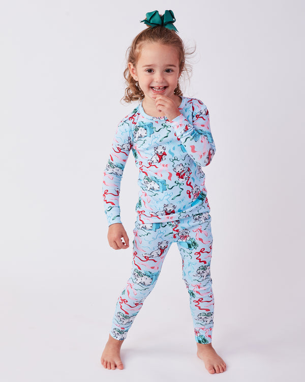 PF x The Hiltons Wrapped Gifts - Kids PJ Set - Baby Blue - Printfresh