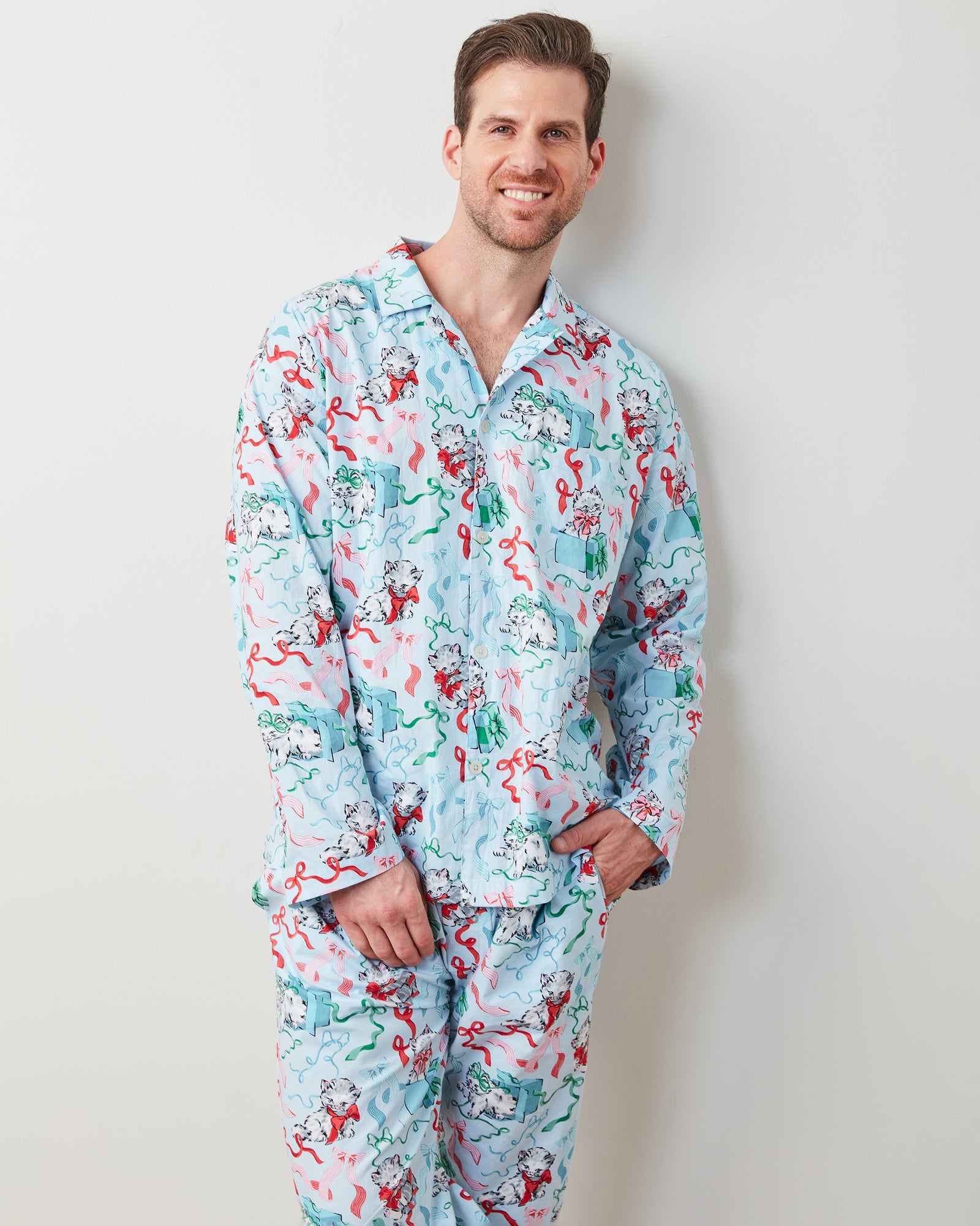 PF x The Hiltons Wrapped Gifts - Men's Long Sleep Set - Baby Blue - Printfresh