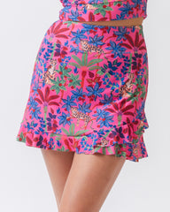 PF + Lime Ricki Big Cat Family - Ultra High Waist Skirt w/ Bottoms - Azalea - Printfresh