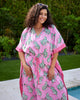 Tiger Queen - Let's Cruise Caftan - Pink Limo - Printfresh