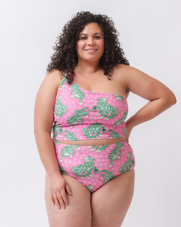 PF + Lime Ricki Tiger Queen - High Waist Bottom - Pink Limo - Printfresh